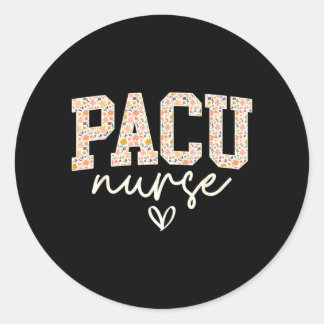 Floral Pacu Nurse Appregovernment Agencytion Post Classic Round Sticker