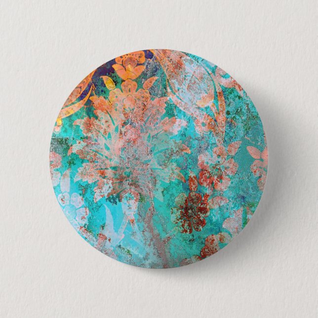 Floral Painting 2 Inch Round Button (Front)