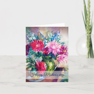 Floral painting holiday card