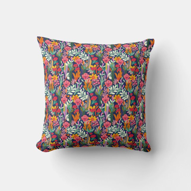 Floral Painting  Throw Pillow (Front)