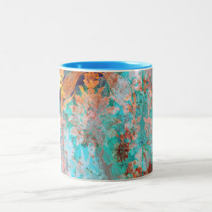 Floral Painting Two-Tone Coffee Mug