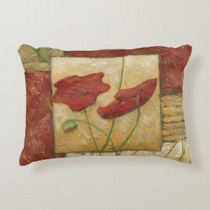 Floral Painting with Visible Brush Strokes Accent Pillow
