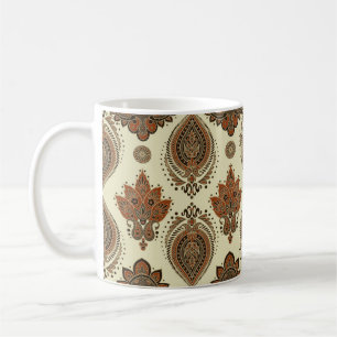 Floral paisley, Asian textile vintage pattern. Coffee Mug