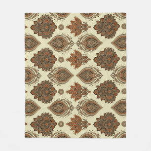 Floral paisley, Asian textile vintage pattern. Fleece Blanket