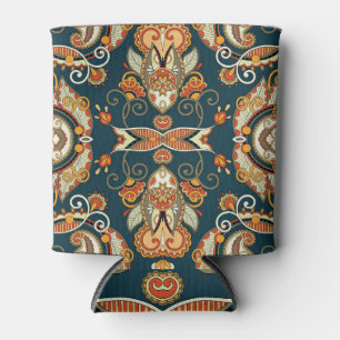 Floral Paisley Bandanna: Traditional Ornament Can Cooler