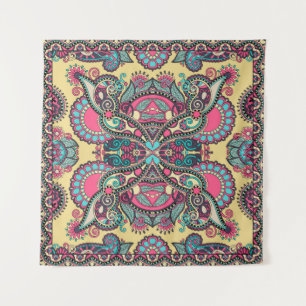 Floral Paisley Bandanna: Traditional Ornamental Tapestry