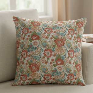 Floral Paisley Mother's Day Gift for Mom Throw Pillow