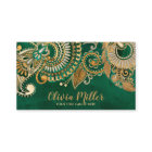 Floral Paisley Ornament Malachite and Gold