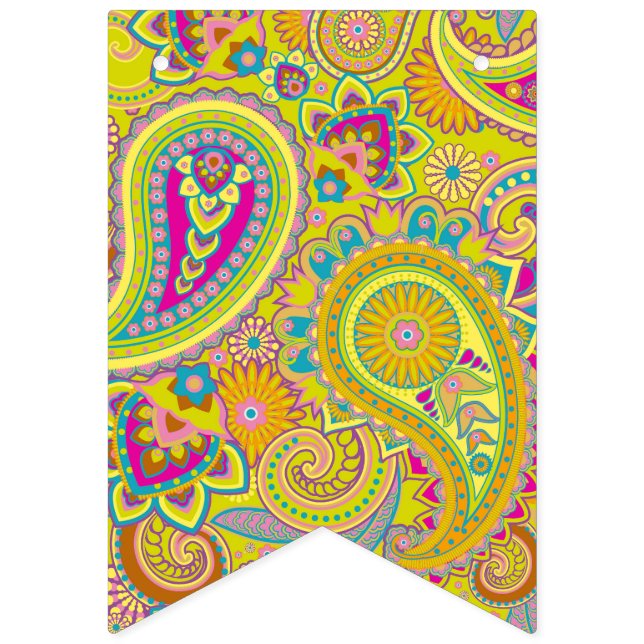 Floral Paisley seamless pattern I + your ideas Bunting Flags (First Flag)