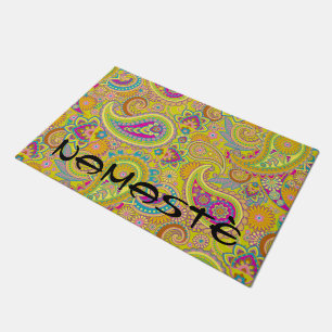 Floral Paisley seamless pattern I + your ideas Doormat