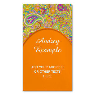 Floral Paisley seamless pattern I + your ideas Magnetic Business Card