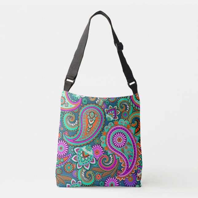 Floral Paisley seamless pattern II + your ideas Crossbody Bag (Front)
