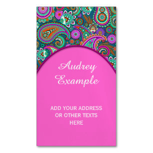 Floral Paisley seamless pattern II + your ideas Magnetic Business Card