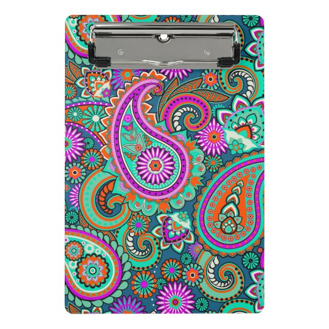 Floral Paisley seamless pattern II + your ideas Mini Clipboard (Front)