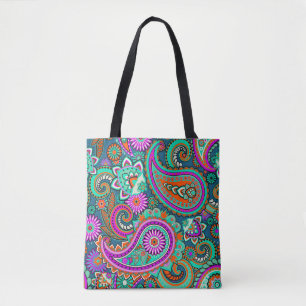 Floral Paisley seamless pattern II + your ideas Tote Bag