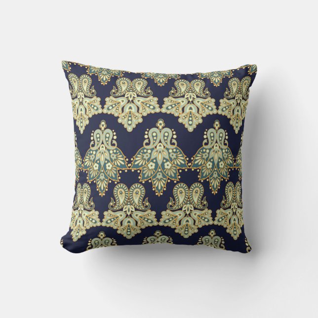 Floral paisley seamless pattern. illustration in A Throw Pillow (Front)