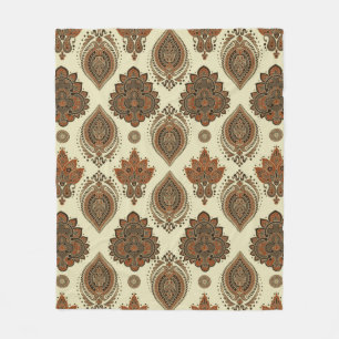 Floral paisley seamless pattern. Vintage illustrat Fleece Blanket