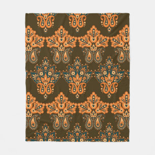 Floral paisley seamless pattern. Vintage illustrat Fleece Blanket