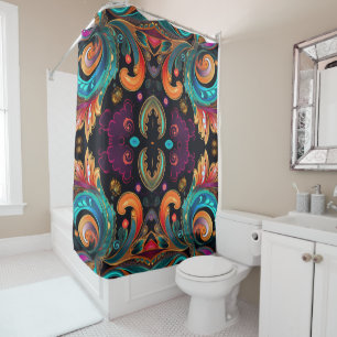 Floral Paisly Swirls Bold Colourful