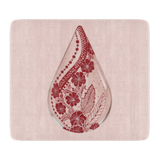 Floral pale rose & mahogany AI art  Cutting Board