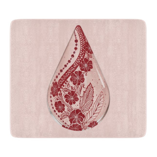  Floral pale rose & mahogany AI art  Cutting Board (Front)