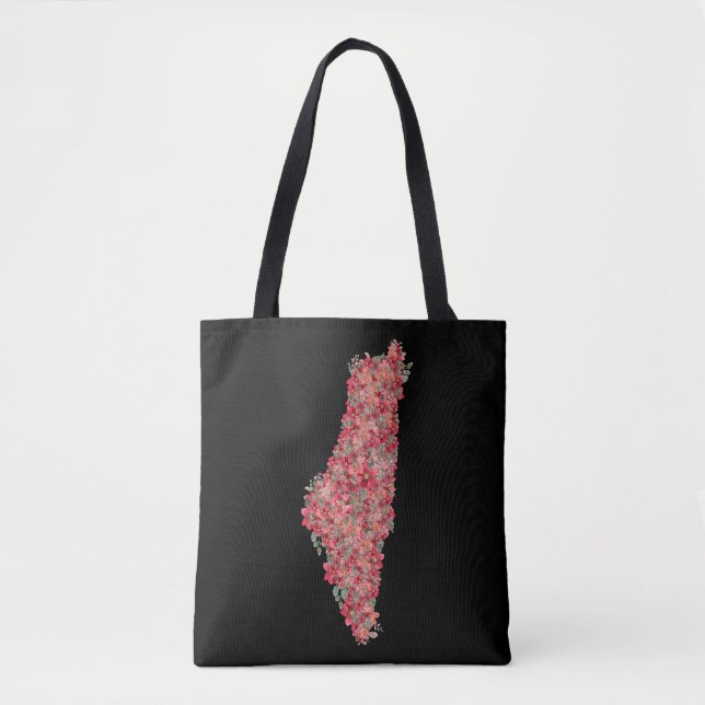 Floral Palestine map art-freedom for palestinians  Tote Bag (Front)