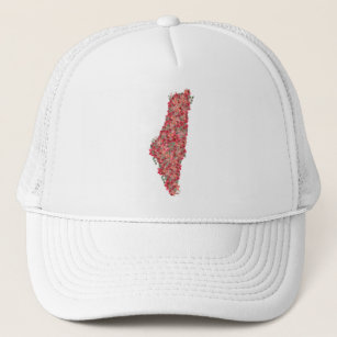 Floral Palestine map art-freedom for palestinians  Trucker Hat