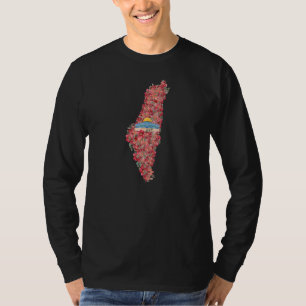 Floral Palestine map Dome of Rock al quads Gift T-Shirt