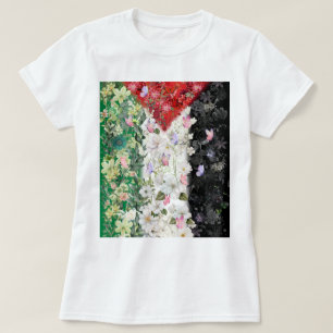 Floral Palestine Map - Free Palestine Map T-shirt