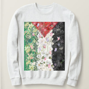Floral Palestine Map - Free Palestine Map T-shirt Sweatshirt