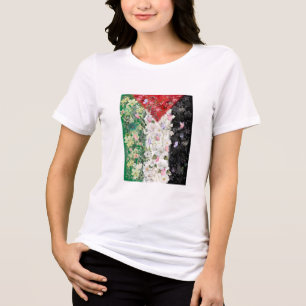 Floral Palestine Map - Free Palestine Map T-shirt Tri-Blend Shirt