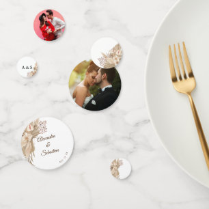 Floral Pampa Grass Wedding Table Decor Confetti