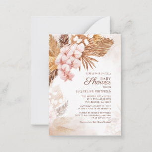 Floral Pampas Grass Boho Terracotta Baby Shower Card