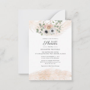 Floral Pampas Grass Girl Baby Shower Invitation