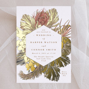 Floral Pampas Grass Real Gold Desert Wedding