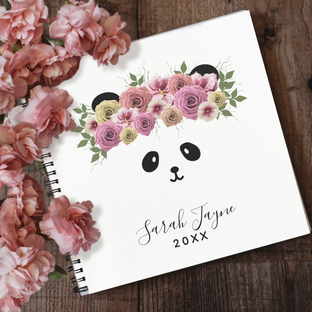 Floral Panda Face Notebook (Creator Uploaded)