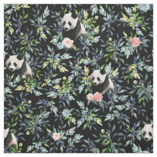 Floral Panda Pattern Fabric