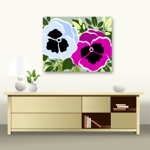 Floral Pansy Flower Canvas Print