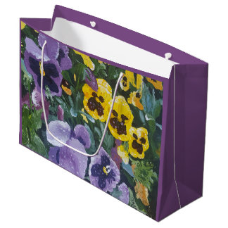 Floral Pansy Giftbag Large Gift Bag