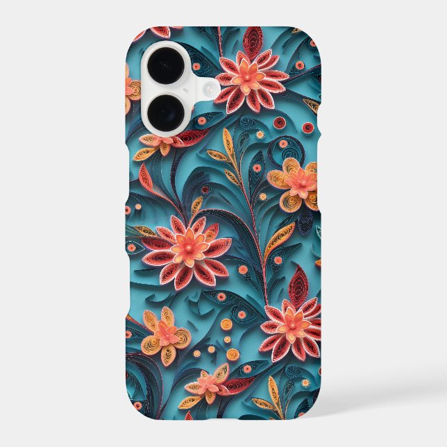Floral Paper Art Pattern iPhone 17 Case (Back)