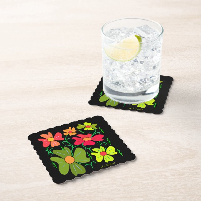 Floral Paper Coaster (Insitu)