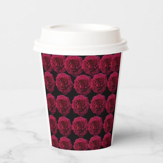 Floral Paper Cups  Eco-Friendly Drinkware Disposal (Front)