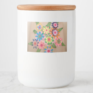 Floral paper-cutting food label