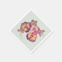Floral Paper Napkins Pansy  (Set of 50)