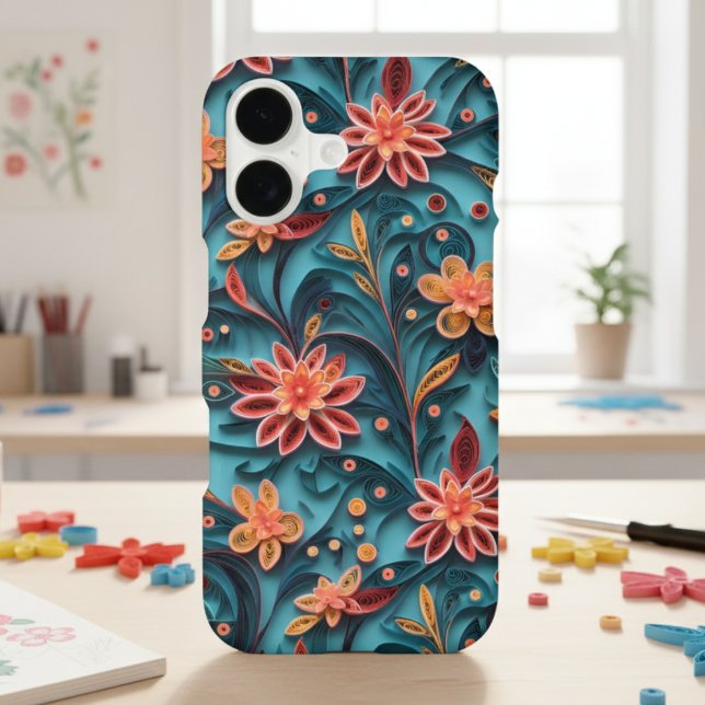 Floral Paper Pattern iPhone 17 Case (Feel creative with this floral iphone 17 case!)
