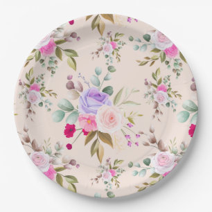 Floral Paper Plate
