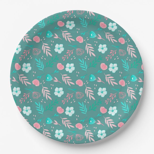 Floral Paper Plate (Front)