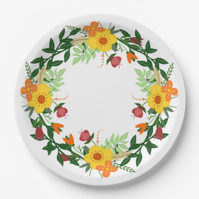 Floral Paper Plate (Front)