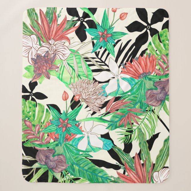 Floral Paradise II Sherpa Blanket (Front)