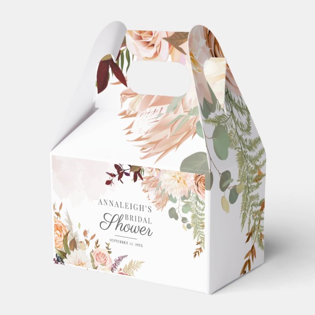 Floral Pastel Bloom Botanical Modern Bridal Shower Favor Box (Front Side)